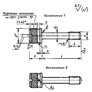 Винт с накатанной головкой, класс точности В ГОСТ 10344-80 - фото - 1
