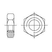 Гайка шестигранная низкая с уменьшенным размером, класс точности В ГОСТ 15522-70 - фото - 2