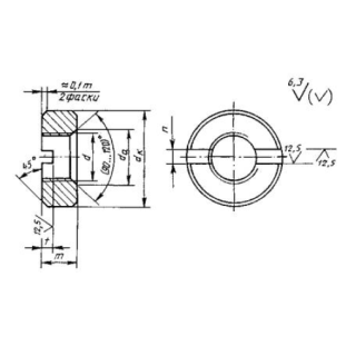 Гайка круглая шлицевая, класс точности А ГОСТ 11871-88 - фото - 1